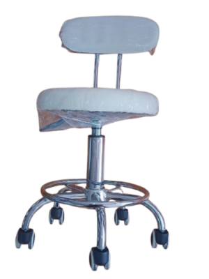 Taburete redondo  con espaldar de acero