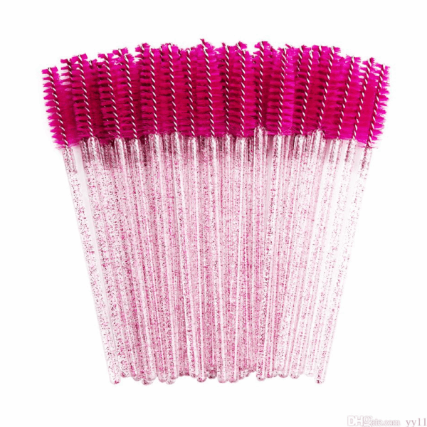 cepillo-mini Cepillos para cejas y pestañas con efecto glitter desechables